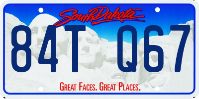 SD license plate 84TQ67