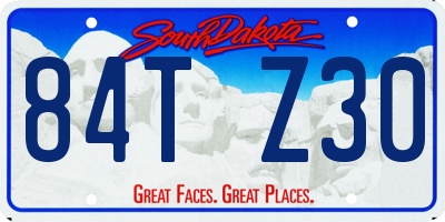 SD license plate 84TZ30