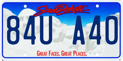 SD license plate 84UA40