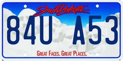 SD license plate 84UA53