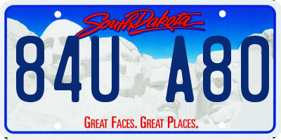 SD license plate 84UA80