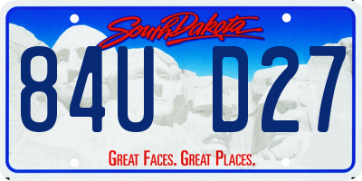 SD license plate 84UD27