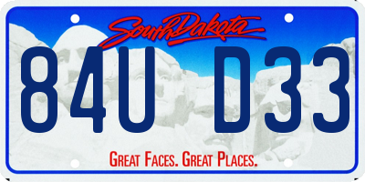 SD license plate 84UD33