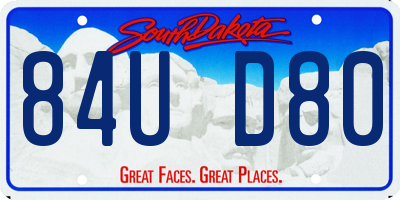 SD license plate 84UD80