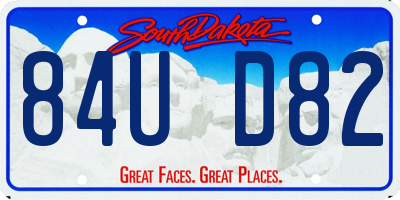 SD license plate 84UD82