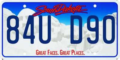 SD license plate 84UD90