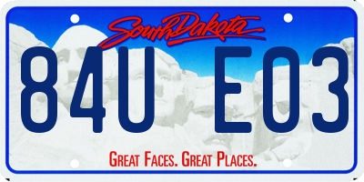 SD license plate 84UE03
