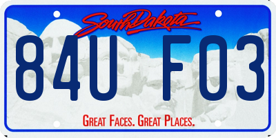SD license plate 84UF03