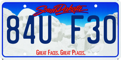 SD license plate 84UF30