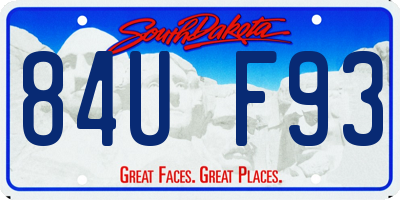 SD license plate 84UF93