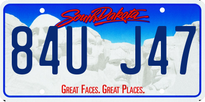 SD license plate 84UJ47