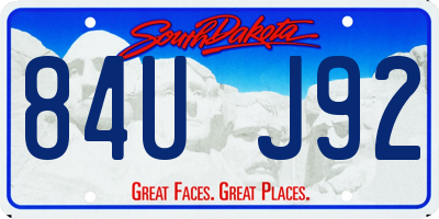 SD license plate 84UJ92