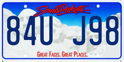 SD license plate 84UJ98