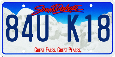SD license plate 84UK18