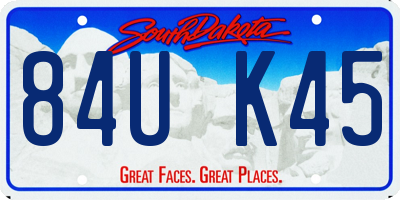 SD license plate 84UK45