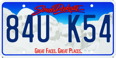 SD license plate 84UK54