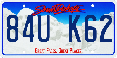 SD license plate 84UK62
