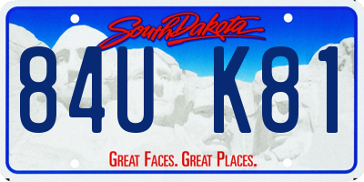 SD license plate 84UK81