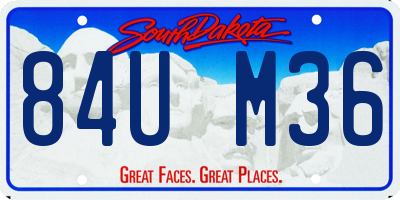 SD license plate 84UM36