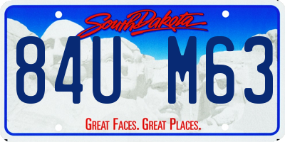 SD license plate 84UM63