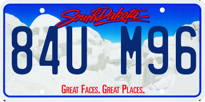 SD license plate 84UM96