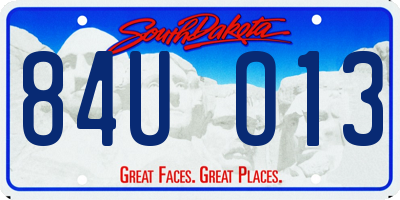 SD license plate 84UO13