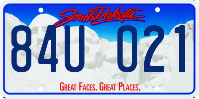 SD license plate 84UO21
