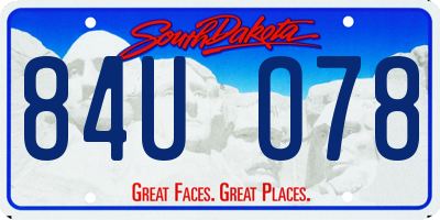 SD license plate 84UO78