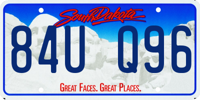 SD license plate 84UQ96