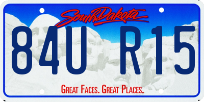 SD license plate 84UR15