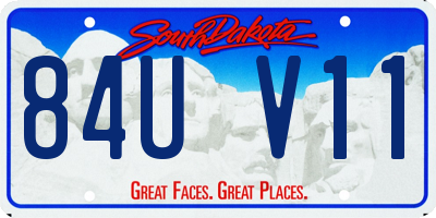 SD license plate 84UV11