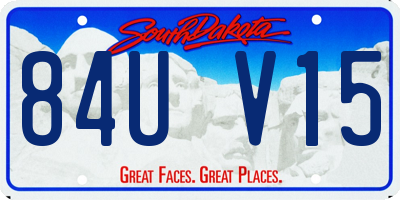 SD license plate 84UV15
