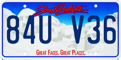 SD license plate 84UV36