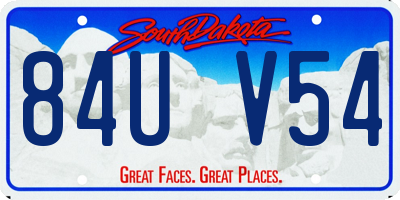 SD license plate 84UV54