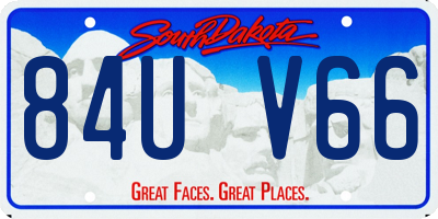 SD license plate 84UV66
