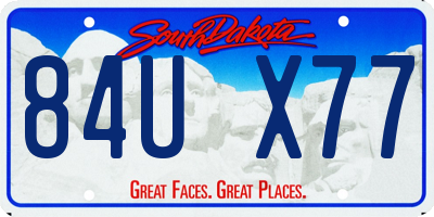 SD license plate 84UX77