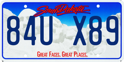SD license plate 84UX89