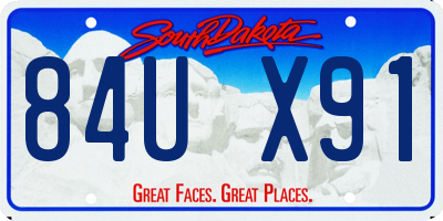 SD license plate 84UX91