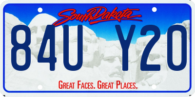 SD license plate 84UY20