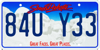 SD license plate 84UY33