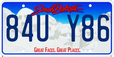 SD license plate 84UY86
