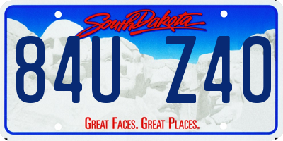 SD license plate 84UZ40