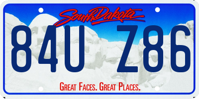 SD license plate 84UZ86