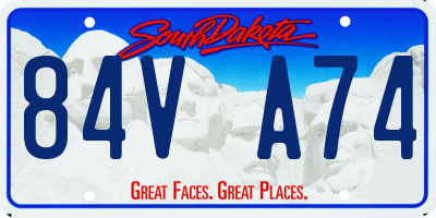 SD license plate 84VA74