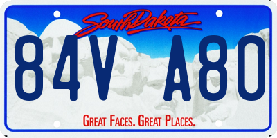 SD license plate 84VA80