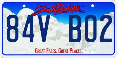 SD license plate 84VB02