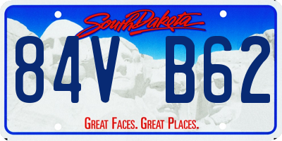 SD license plate 84VB62