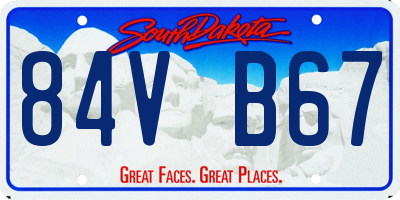 SD license plate 84VB67