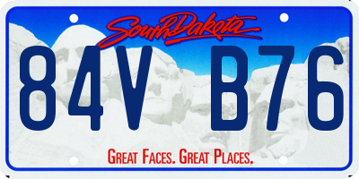 SD license plate 84VB76