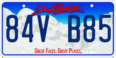 SD license plate 84VB85
